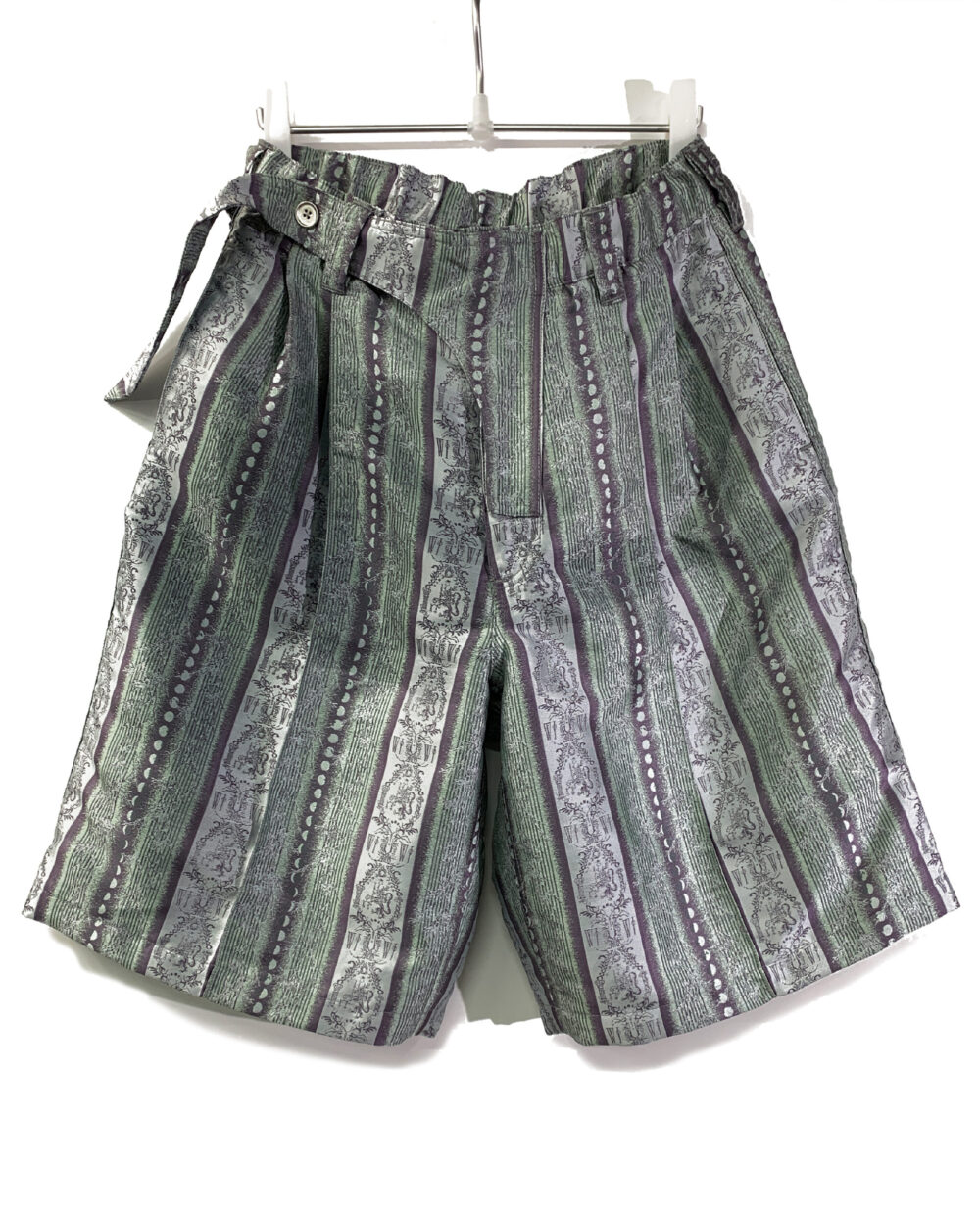 Green Noble Dragons Stripe Wide Shorts