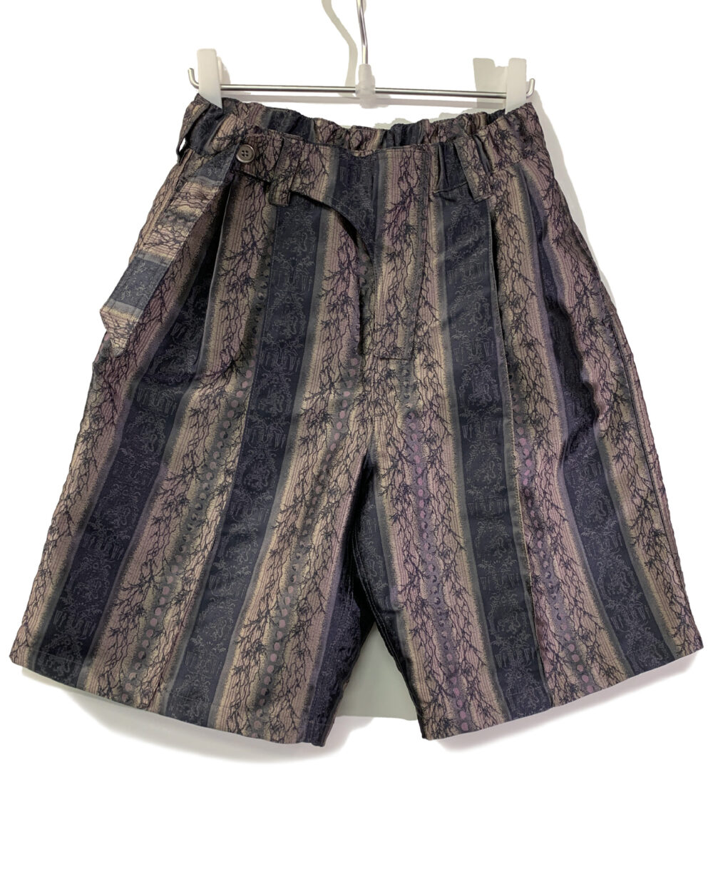 Purple Noble Dragons Stripe Wide Shorts